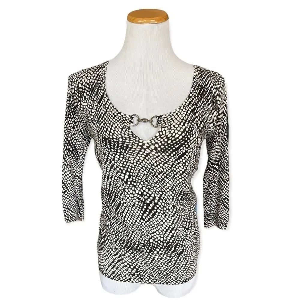 NWT Womens August Silk Knits 3/4 Sleeve Top - Sz M
